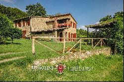 RUSTIC FARMHOUSE WITH SWIMMING POOL AND 58 HA OF WOODS FOR SALE IN TUSCANY