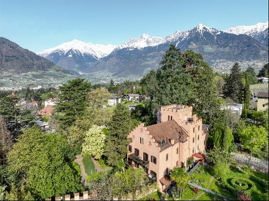 CASTLE WITH BEAUTIFUL PARK, VINEYARDS AND MOUNTAIN VIEW