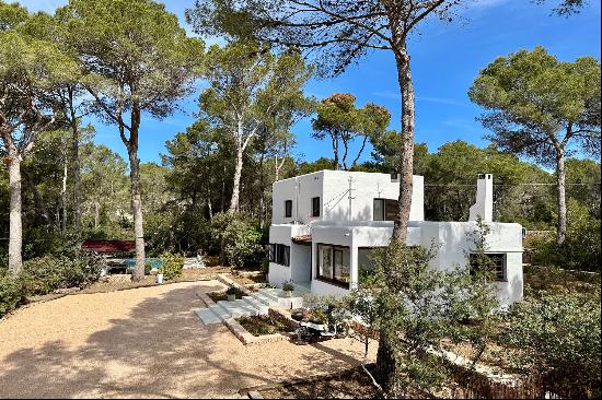 Ibizan house in a rural setting with modern amenities.