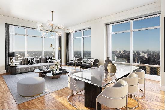 Exceptional 57th Floor convertible 4 bedroom, 3.5 bathroom corner residence in the Sky.