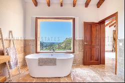 Mediterranean finca in Andratx with panoramic views of the valley and the sea