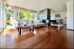 Pool, garden & lake view: modern villa in Lugano-Breganzona for sale