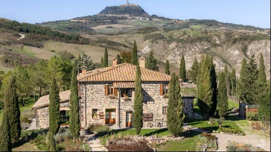 Restored stone country house in Radicofani, Siena