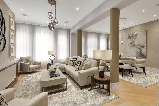 A stunning three-bedroom apartment for sale in South Kensington.