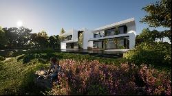 Contemporary Villa, Under Construction, with Frontal View to the Golf Course in Quinta do