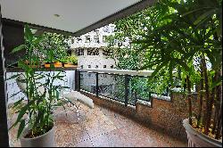 Apartment with balcony, security, and leisure facilities on a quiet street