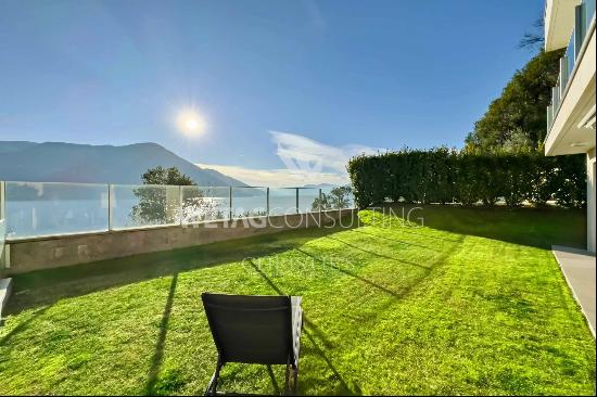 Brissago: modern apartment with a private garden for sale, also ideal as a holiday reside