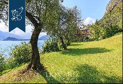 Unique property in the town of Griante for sale with a private dockyard and beach