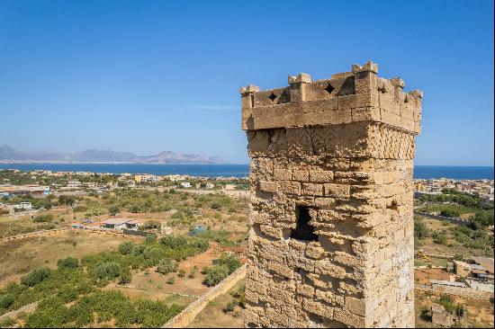 Ancient water tower near the sea in Bagheria