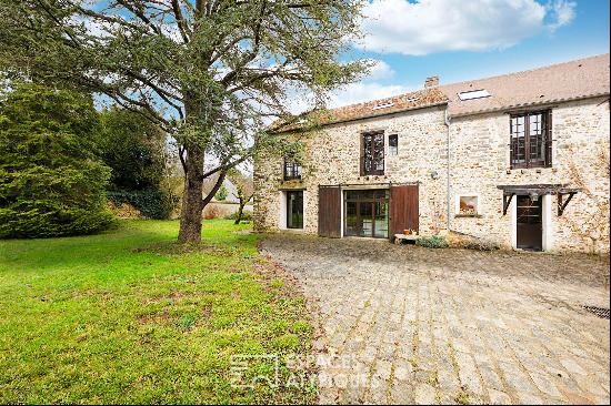 renovated farmhouse with barn