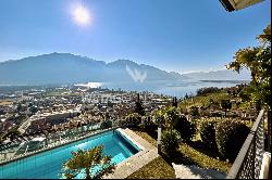 Modern villa with breathtaking view on Lake Maggiore for sale in Tenero-Contra