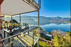 Gerra: elegant & modern apartment for sale with terrace & magnificent view of Lake Maggio