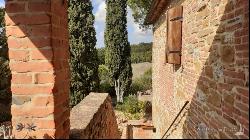 L'Antica Mangiatoia with court and olive grove, Trequanda - Tuscany