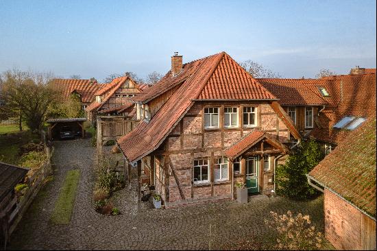 Modern half-timbered house in historic, unique location