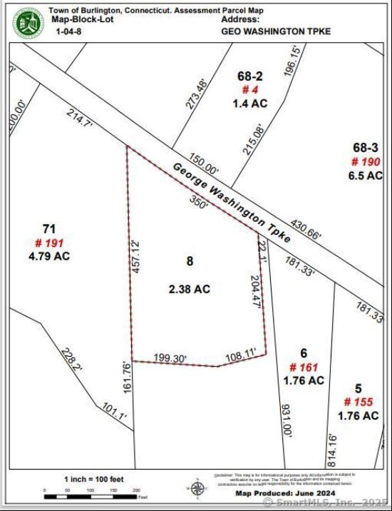 Map Block # 1-04-8 ( George Washington Turnpike, Burlington CT 06013