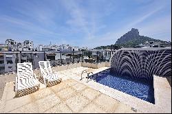 Duplex penthouse with terrace, pool, and Christ the Redeemer views