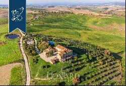 Luxurious agritourism resort with an olive grove and a view of the Crete Senesi for sale