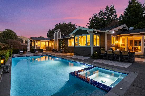 Exquisitely Remodeled, Single-Level Gated Retreat in Lucas Valley Estates