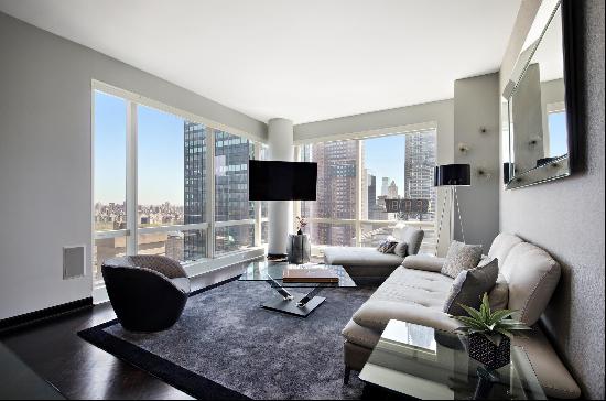 Modern and furnished residence perched on a high floor in one of Manhattan's most sough