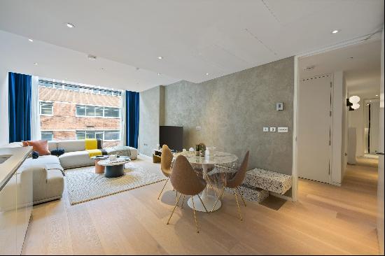 A modern apartment on the fourth floor of an exclusive boutique development in Marylebone.