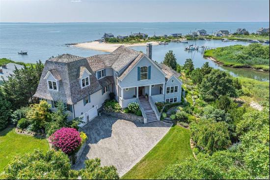 Introducing an exceptional bayfront residence boasting 370' of pristine waterfront in one 