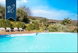 Villa with outbuilding and big park for sale in the heart of the Tuscan hills