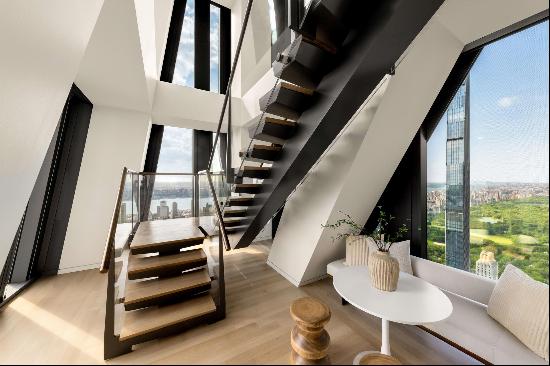 Duplex Residence 72B at 53 West 53 comprises 4,216 square feet, offering three bedrooms