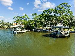 Exceptional Boater's Estate With Custom Home, Waterfront Lots, A Dock And More