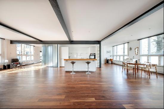 A unique and spacious two-bedroom, lateral loft apartment offering open plan living at its