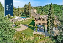 Period estate with a pool, spa and olive grove for sale on Chianti's hills